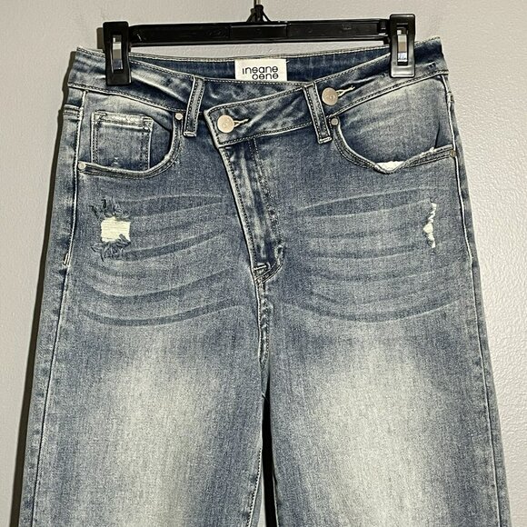 Insane Gene Mom Jeans Women Size 7 W27 High Rise Retro Relaxed Distressed Wide - Picture 3 of 10